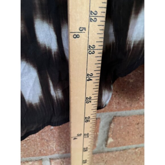 Bella Dahl In Black & White Blurred Ikat Print Button Down Blouse Lightweight - Picture 10 of 13